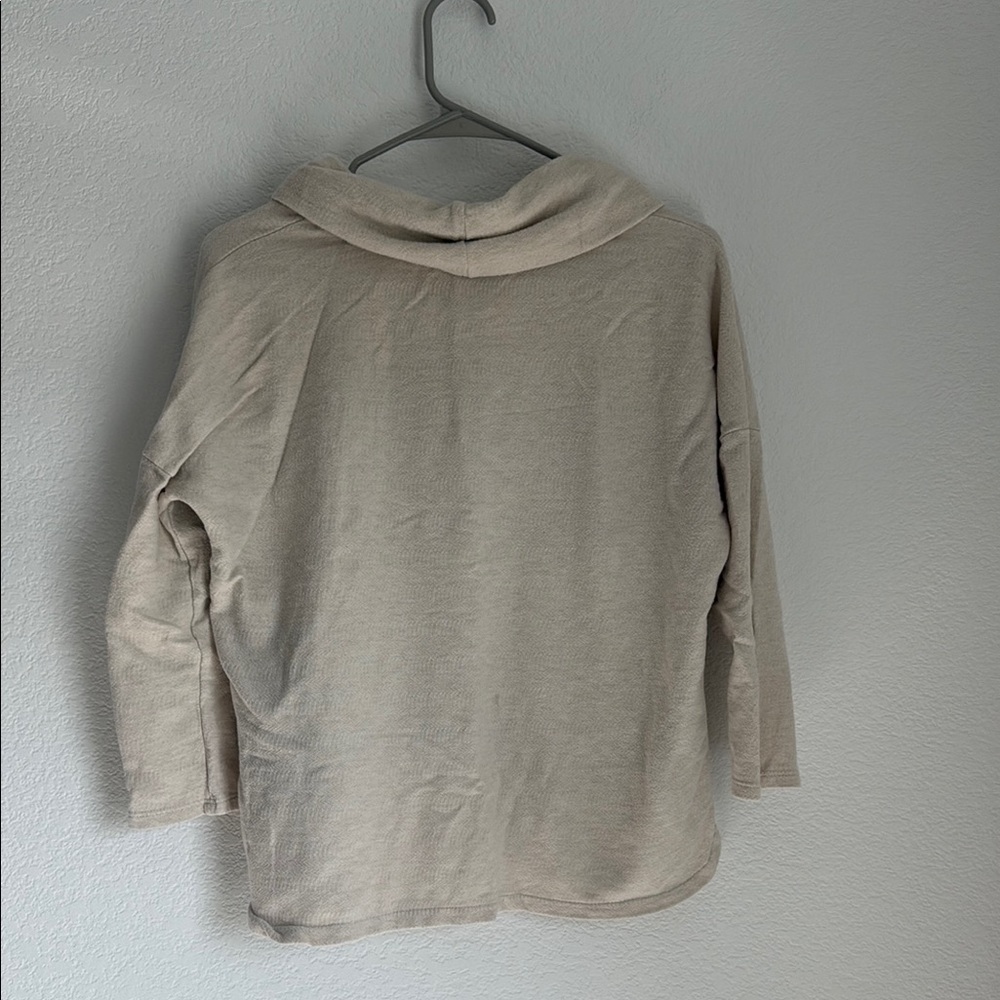 Lucky Brand Cream and Black Cowl Neck Sweater - Picture 5 of 7
